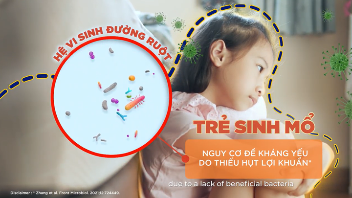 Trẻ sinh mổ có nguy cơ đề kháng yếu do thiếu hụt lợi khuẩn